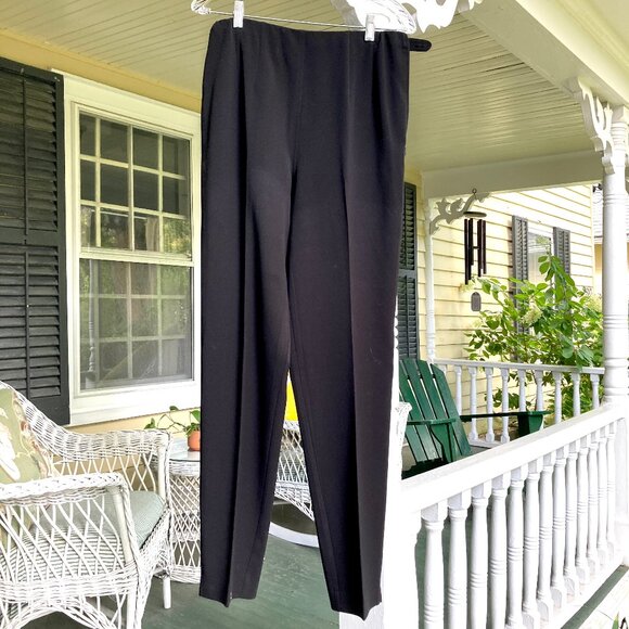 Sigrid Olsen Black Slacks with elastic waist and side zipper - Picture 1 of 10
